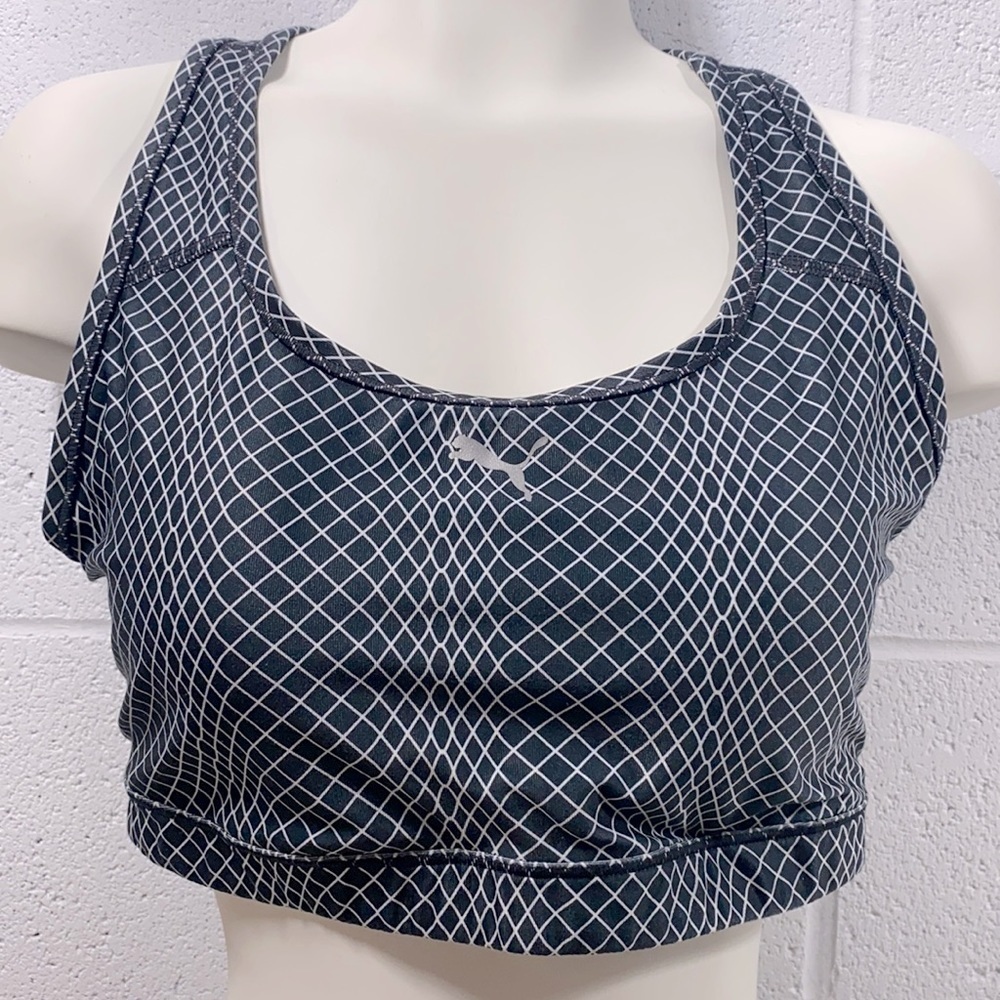 Puma black and white patterned sports bra​​​​​​​​​​​​​​​​